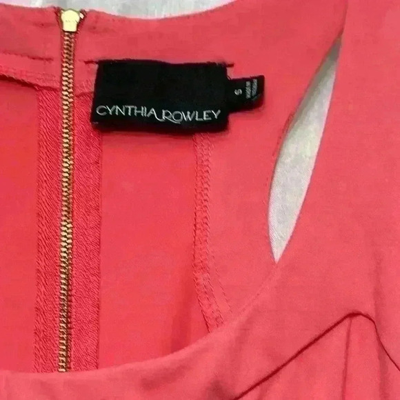 Cynthia Rowley Small Fit Flare Racer Back Salmon Color Dress Pockets item# 17 - Picture 2 of 5